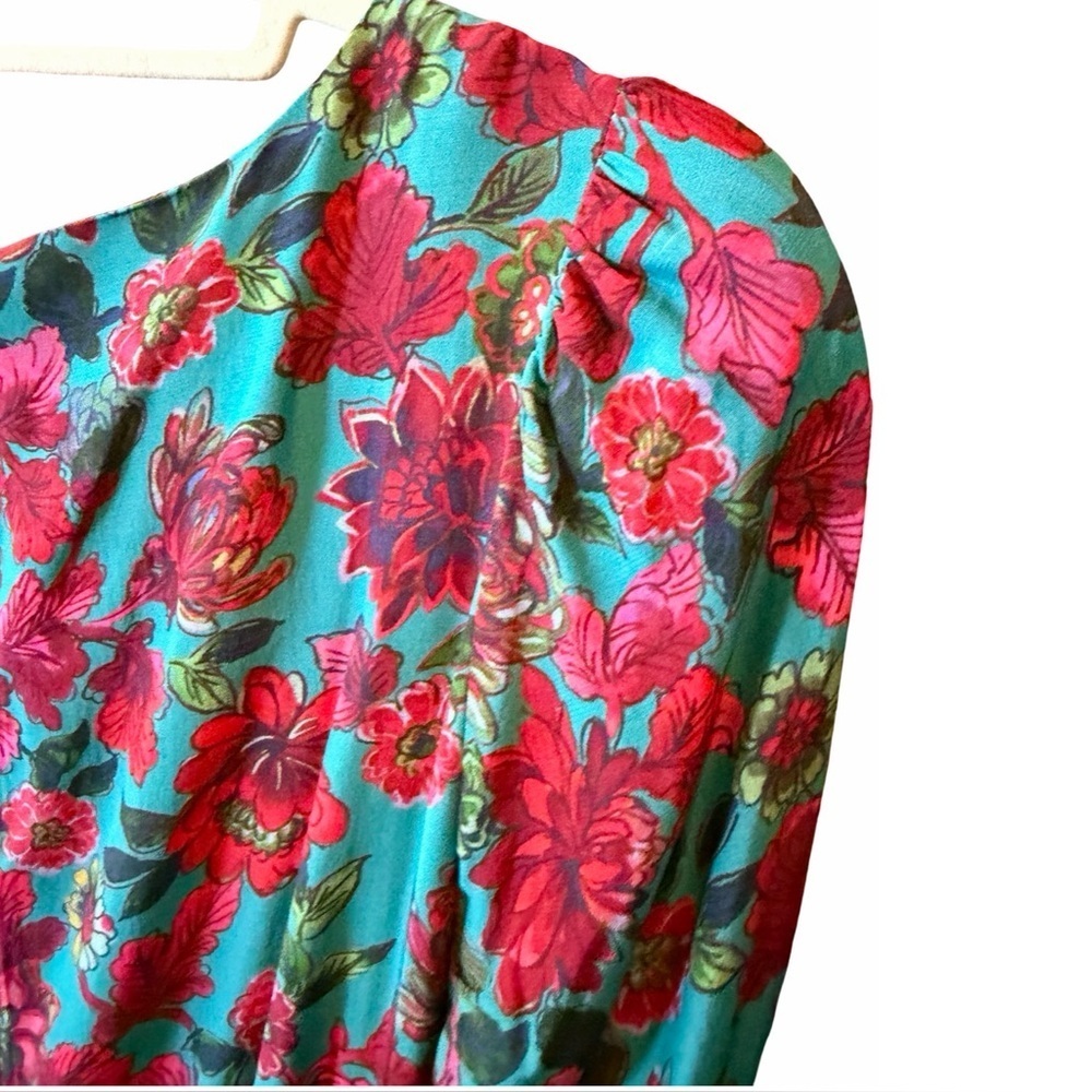 Talbots Petite Romantic Floral Side-Tie Midi Dress | 12P 🌸 - Picture 11 of 16